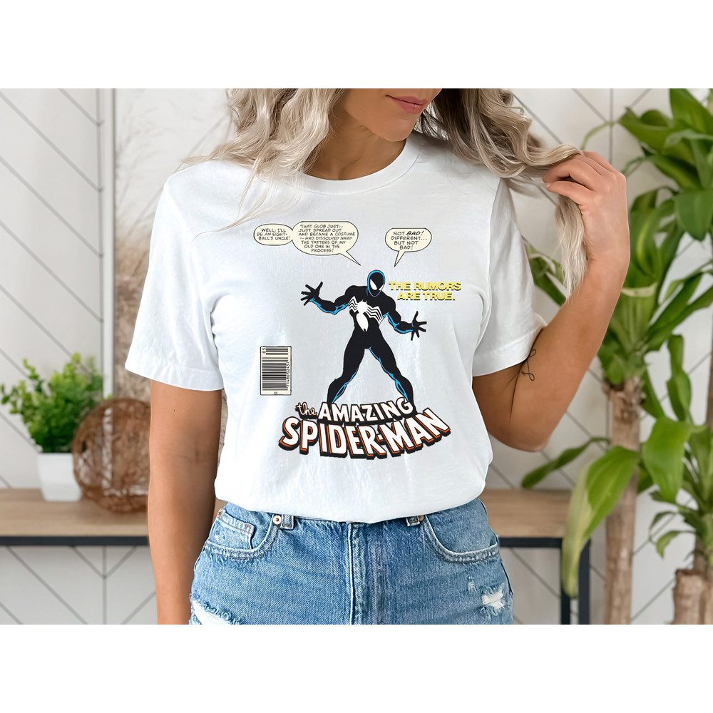 Spider-Man Comic Book Shirt, Black Suit Spider-Man, Symbiote Spider-Man Shirt, Comic Book T-Shirt, Spider-Man T-Shirt, Comic Book Shirt, MCU - 2.jpg