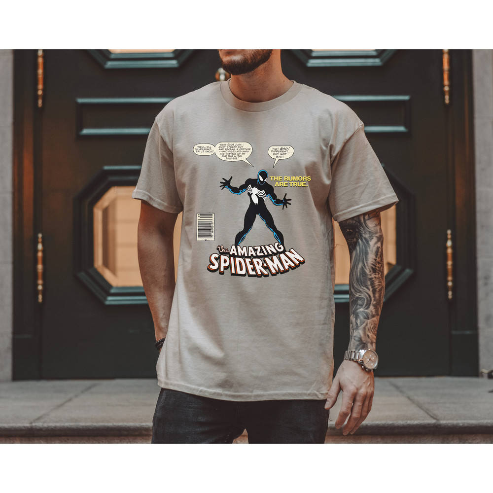 Spider-Man Comic Book Shirt, Black Suit Spider-Man, Symbiote Spider-Man Shirt, Comic Book T-Shirt, Spider-Man T-Shirt, Comic Book Shirt, MCU - 3.jpg