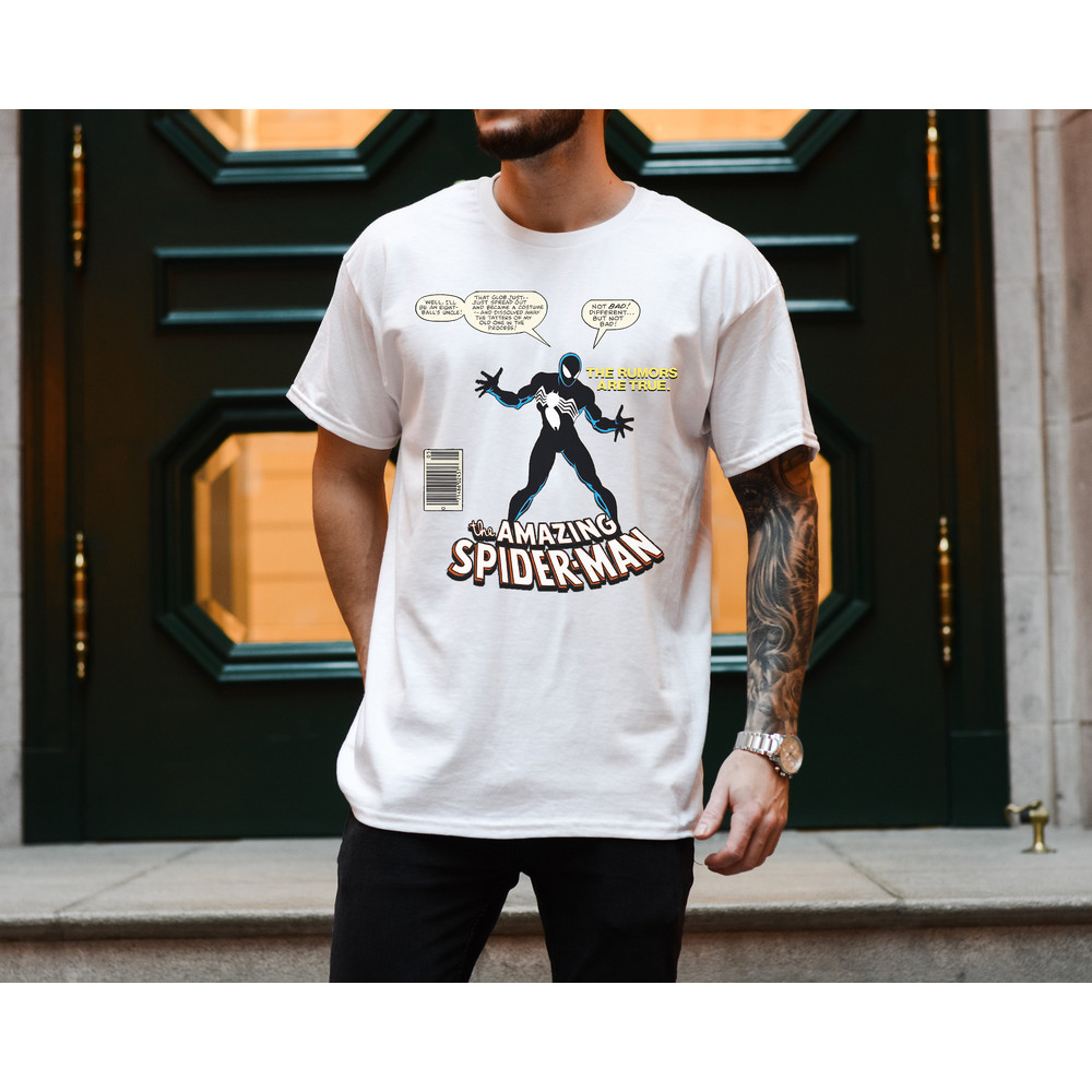 Spider-Man Comic Book Shirt, Black Suit Spider-Man, Symbiote Spider-Man Shirt, Comic Book T-Shirt, Spider-Man T-Shirt, Comic Book Shirt, MCU - 4.jpg