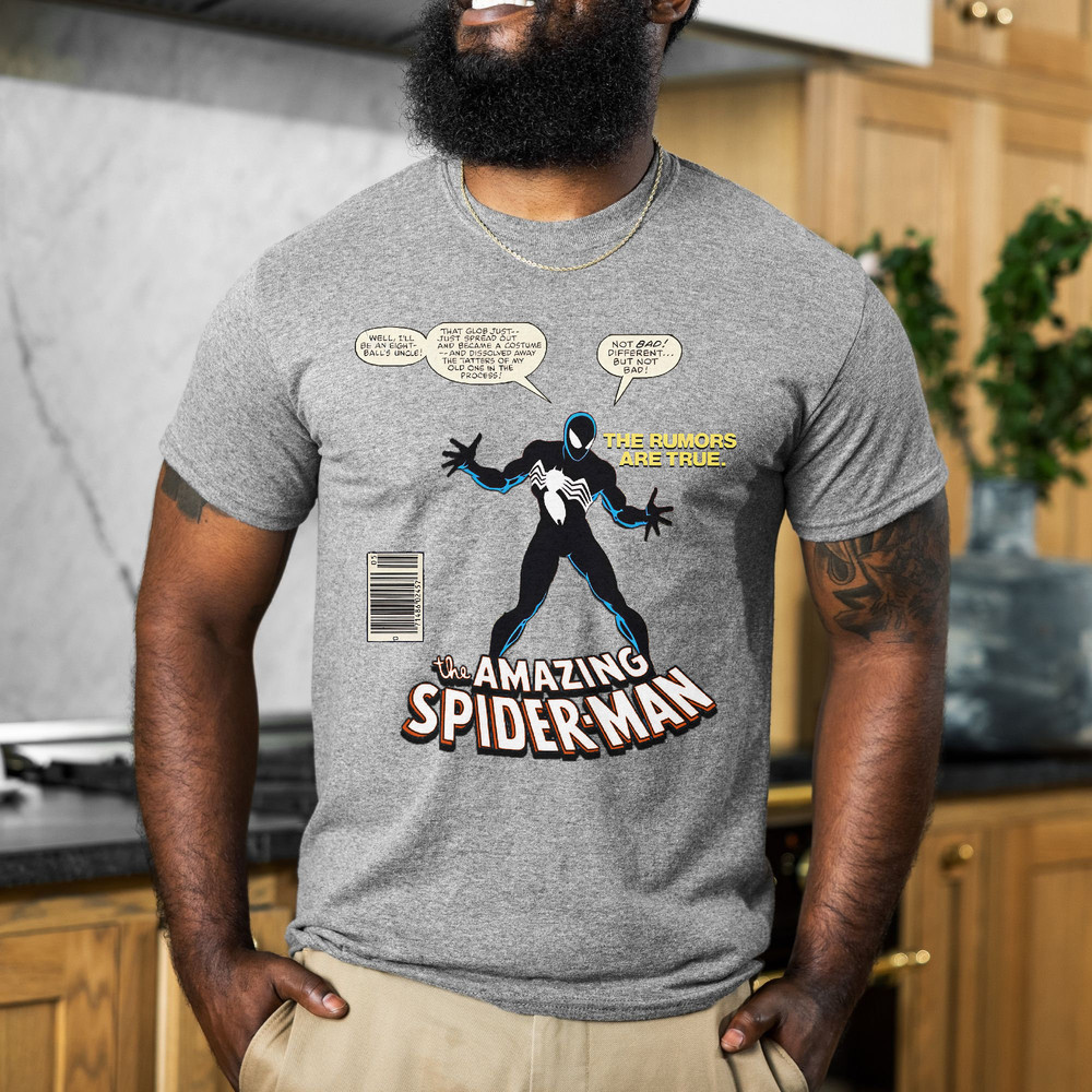 Spider-Man Comic Book Shirt, Black Suit Spider-Man, Symbiote Spider-Man Shirt, Comic Book T-Shirt, Spider-Man T-Shirt, Comic Book Shirt, MCU - 5.jpg