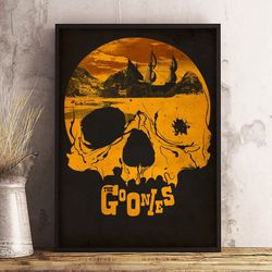 the goonies poster, movie poster, film poster, wall art, wall decor, prints, home decor, rediscovering childhood magic