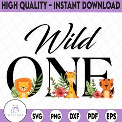 Wild One Baby Safari Animals PNG, Baby Animals Design, 1st birthday Png, First birthday design, Wild one birthday Png