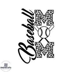 leopard baseball mom svg, baseball mama svg cutting files