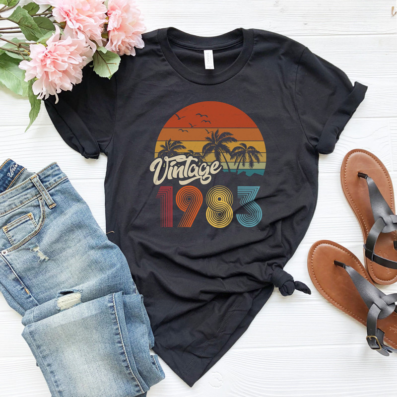 1983 Vintage Birthday Gift Tee, Retro Style, 40th Birthday for Women, Vintage 1983 T-Shirt, 40th Birthday, 40th Birthday Gift, Father Gift - 1.jpg