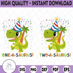 two-a-saurus png printable file, second birthday, dinosaur 2 png, t-rex png, dinosaur second birthday design