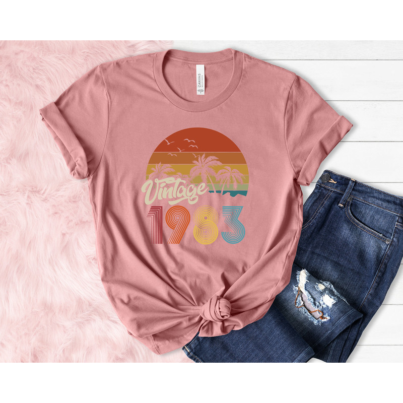 1983 Vintage Birthday Gift Tee, Retro Style, 40th Birthday for Women, Vintage 1983 T-Shirt, 40th Birthday, 40th Birthday Gift, Father Gift - 3.jpg
