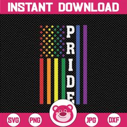 USA Flag Rainbow 4th Of July LGBTQ Gay Svg, Pride Month LGBT American Flag Svg, LGBTQ Svg, Digital Download