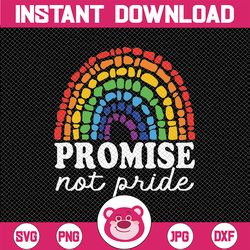 promise not pride lgbt ch-ris-tian rainbow retro g-ods promise svg, pride month svg, lgbtq svg, digital download