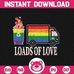 gay pride dump truck loads of love rainbow lgbt, lgbt pride month svg, load of love lgbt svg, lgbtq svg, digital downloa