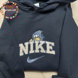 nike x sasuke embroidered sweatshirt, naruto anime embroidered sweatshirt, anime embroidered hoodie, anime embroidered g