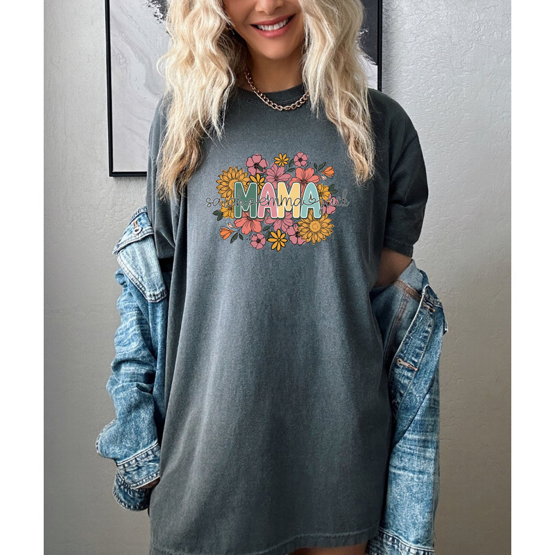 Floral Mama T-Shirt, Custom Mom Shirt With Kids Names, Gift For Mom, Mother's Day Gift, Mother's Day Shirt, Vintage Mama Shirt, Mama Gift - 2.jpg