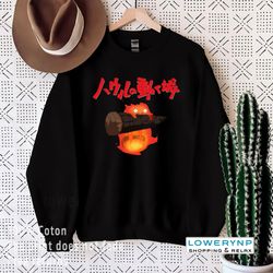 vintage studio ghibli shirt, calcifer shirt, studio ghibli t-shirt, sweatshirt, anime