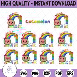 cocomelon birthday girl png, cocomelon family png, cocomelon party family matching shirt, cocomelon bundle png