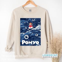 vintage studio ghibli shirt, ponyo shirt, ponyo sweatshirt studio ghibli t-shirt, spi