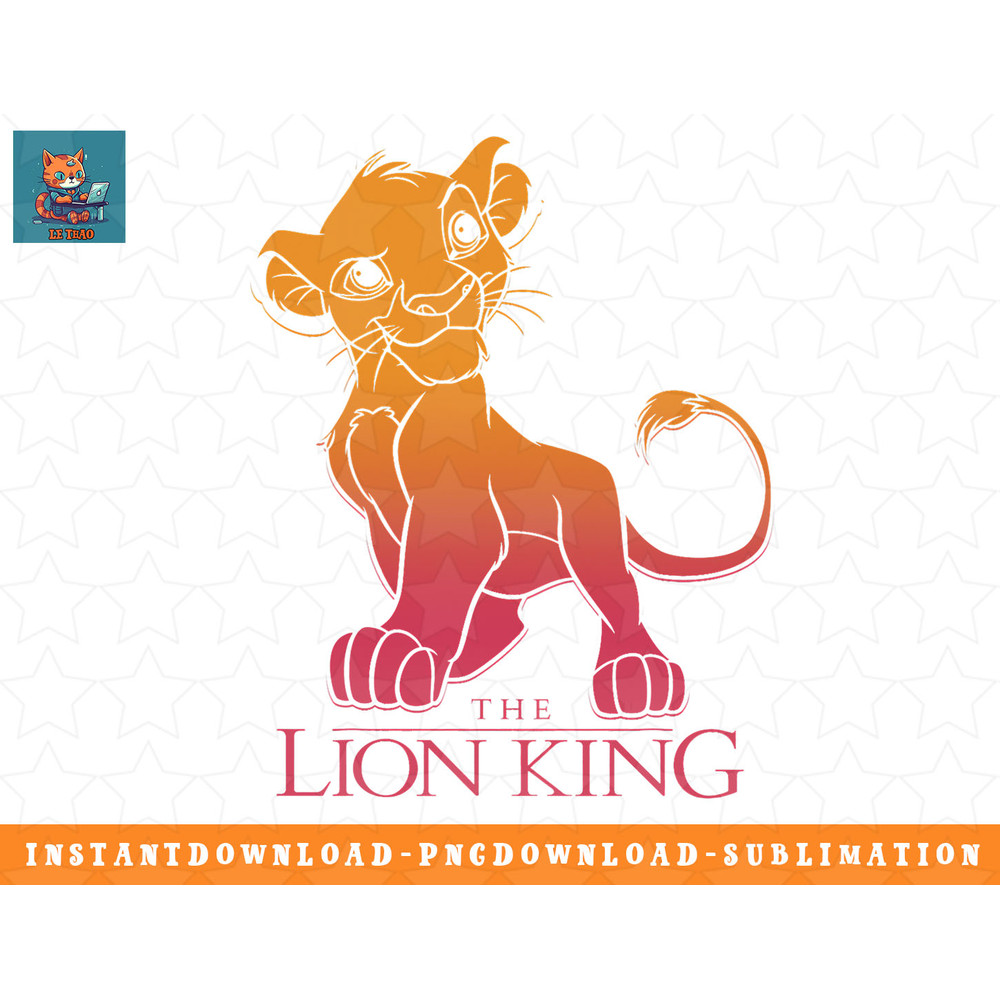 Disney The Lion King Young Simba Sunset Gradient png, sublimation, digital download.jpg