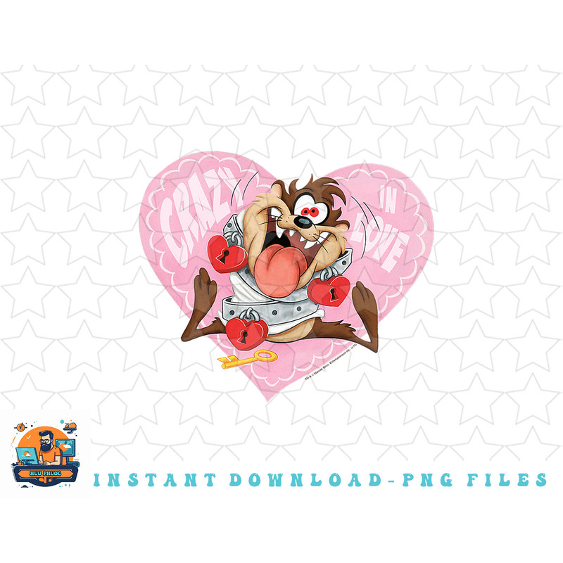 Looney Tunes Taz Crazy In Love Valentines Day png, sublimation, digital download.jpg