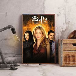 buffy the vampire slayer poster, movie poster, film poster, wall art, wall decor, prints, home decor, fangs and fury