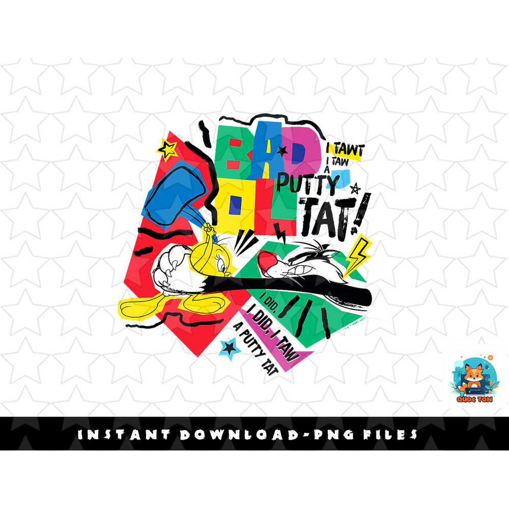 Looney Tunes Tweety Slyvester Bad Ol Putty Tat png, sublimation, digital download.jpg