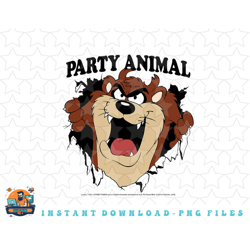Looney Tunes Taz Party Animal Breakthrough Portrait png, sublimation, digital download.jpg