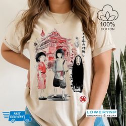 vintage studio ghibli shirt, spirited away shirt, no face t-shirt, spiritedaway shirt