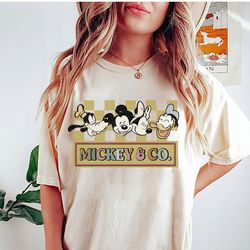 vintage disney mickey & co est 1928 shirt, retro mickey and friends group matching shirt, disney family vacation 20