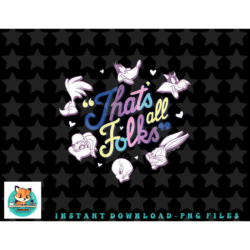 Looney Tunes Thats All Folks Group Pastel Faces Logo png, sublimation, digital download.jpg
