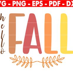 hello fall svg, fall door sign svg, hello fall script svg, digital download, cut file, sublimation, halloween svg
