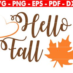 hello fall svg, fall door sign svg, hello fall script svg, digital download, cut file, sublimation, halloween