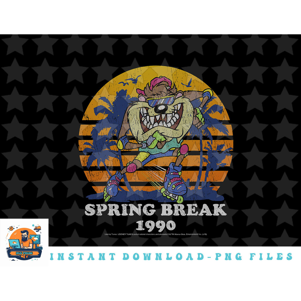 Looney Tunes Taz Spring Break 1990 Retro png, sublimation, digital download.jpg