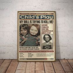 child's play poster, movie poster, film poster, wall art, wall decor, prints, home decor, chucky begins