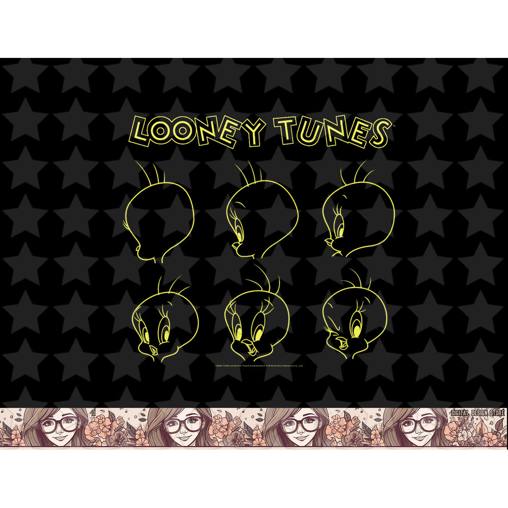 Looney Tunes Tweety Bird Line Art Faces png, sublimation, digital download .jpg