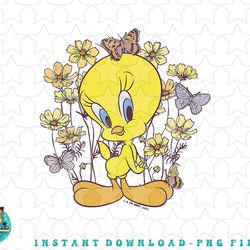 looney tunes tweety and butterflies floral png, sublimation, digital download