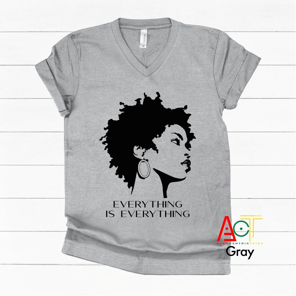 African Clothing For Women - Music V Neck - Black Girl V Neck - Concert V-Neck - Black Power - Black Girl Magic Everything Is Everything - 2.jpg