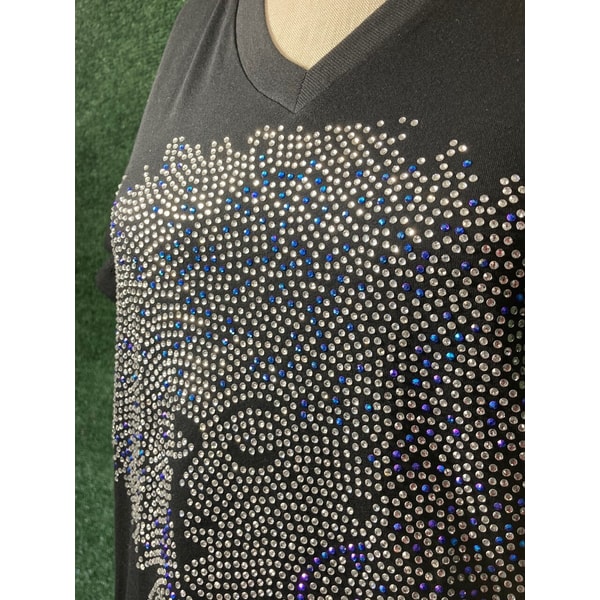 Afro lady Blue AB rhinestone shirt, rhinestone shirts, Bling shirt, Black History Month, black woman tshirt, bling tee - 2.jpg