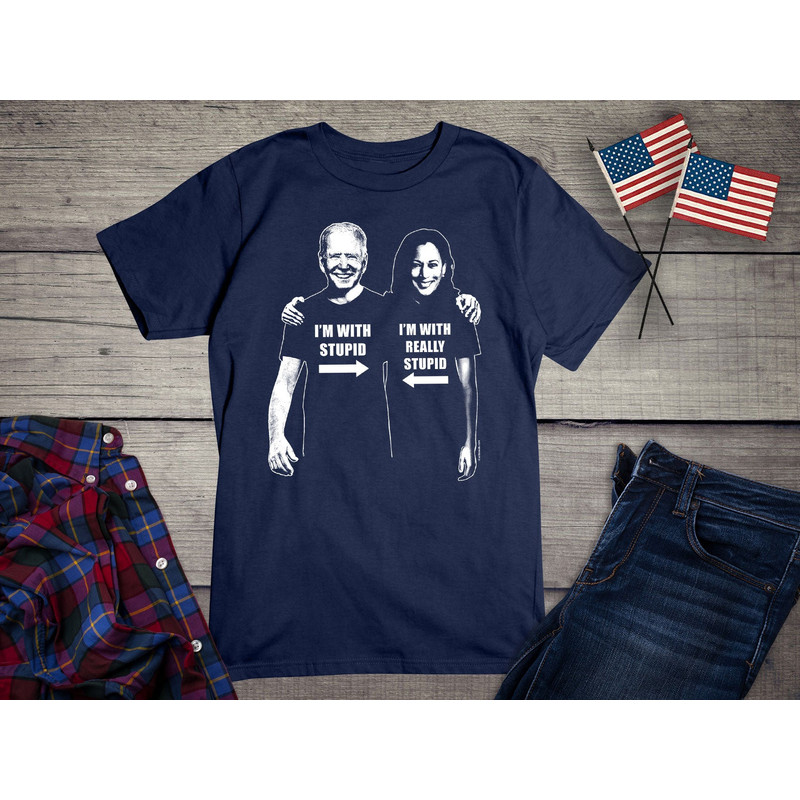 Biden Stupid Political T-shirt, I'm With Stupid Tee, Really Stupid, Politics Shirt, Republican, Arrows, Pointing, Buddies - 6.jpg