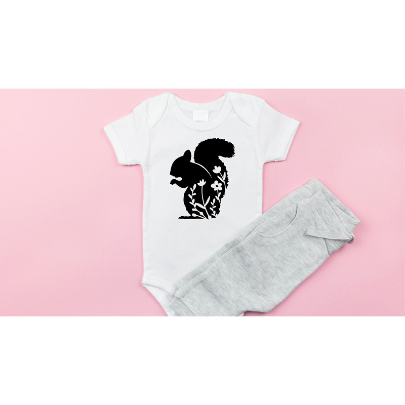 Floral Squirrel Shirt, Squirrel Tee, Cute Squirrel Shirt, Girl Squirrel Tee, Women's Squirrel Shirt, Squirrel Themed Party Tee - 3.jpg