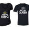 Free Shipping He's My King She's My Queen Silver Gold Crown Matching Couples Family Husband Wife Men Women Crewneck V-Neck T-shirt Black - 1.jpg