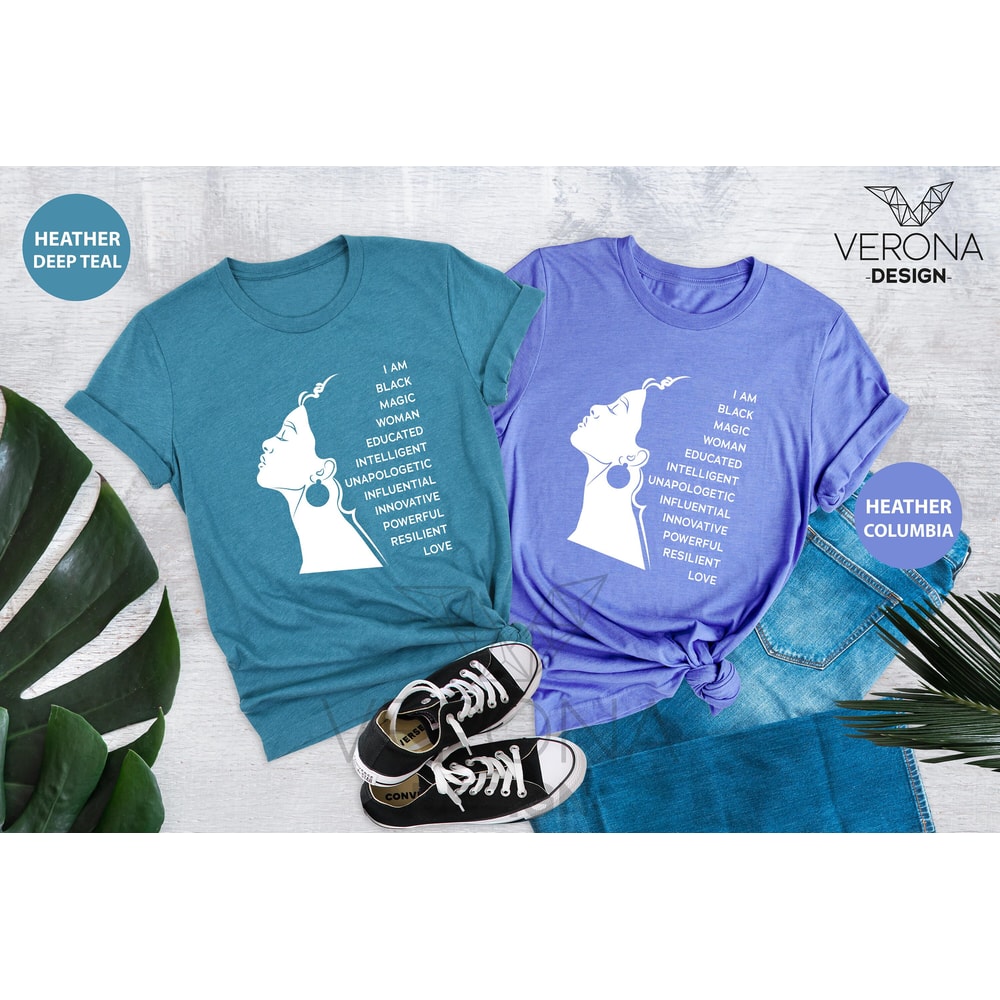 I Am Black Woman Shirt, African American Woman Shirt, Black Queen Shirt, Black History Month Shirts, Afro Woman Gift, Black Girl Magic Tee - 4.jpg