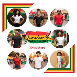 juneteenth mockup bundle, 30 men, women, and kids tshirt mockups, summer digital shirt mockup bundle, black, white, and