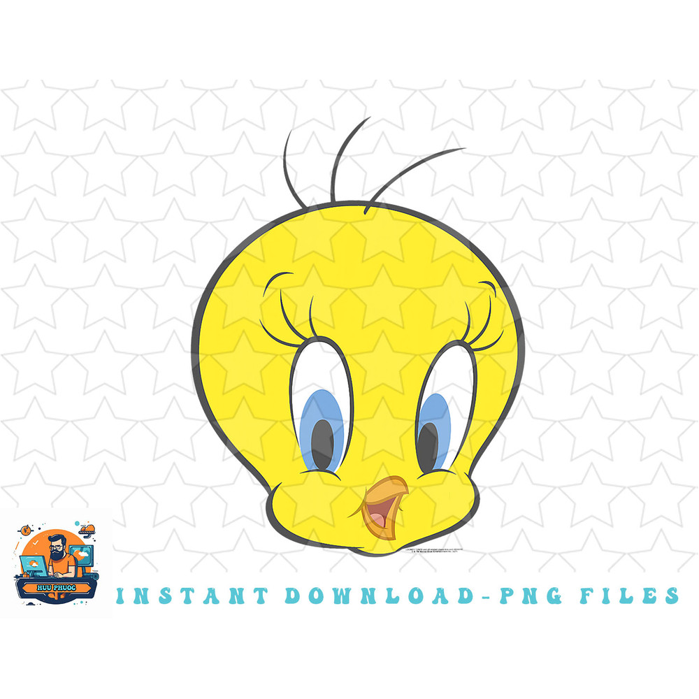 Looney Tunes Tweety Bird Big Face Smile png, sublimation, digital download.jpg