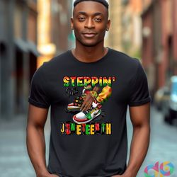 stepping into juneteenth shirt, black woman gifts, independence day, black lives matter, equality tee, afro women shirt,