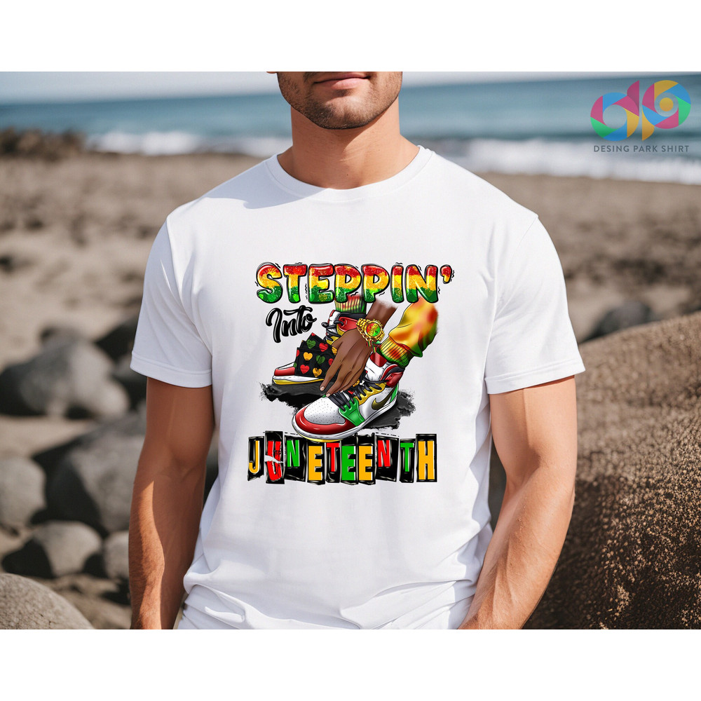 Stepping Into Juneteenth Shirt, Black Woman Gifts, Independence Day, Black Lives Matter, Equality Tee, Afro Women Shirt, Juneteenth 1865 - 2.jpg