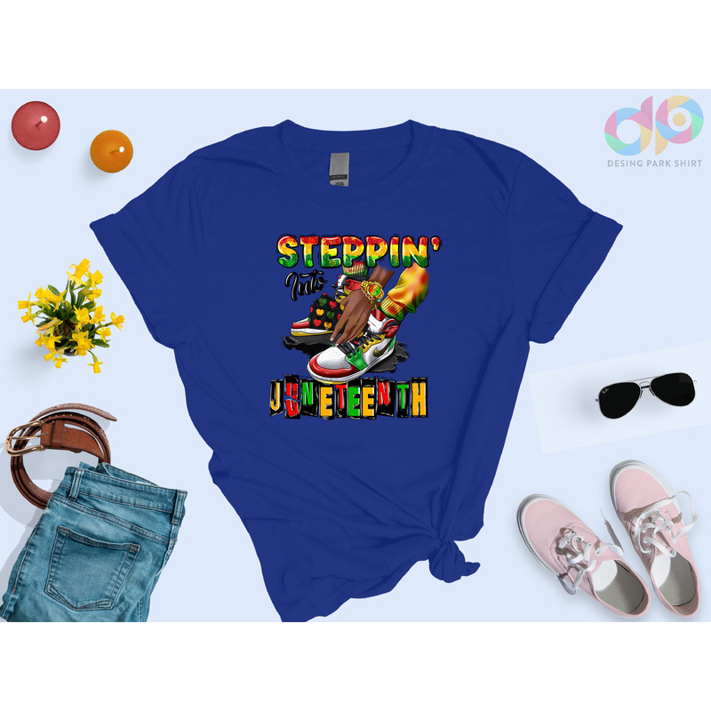 Stepping Into Juneteenth Shirt, Black Woman Gifts, Independence Day, Black Lives Matter, Equality Tee, Afro Women Shirt, Juneteenth 1865 - 4.jpg