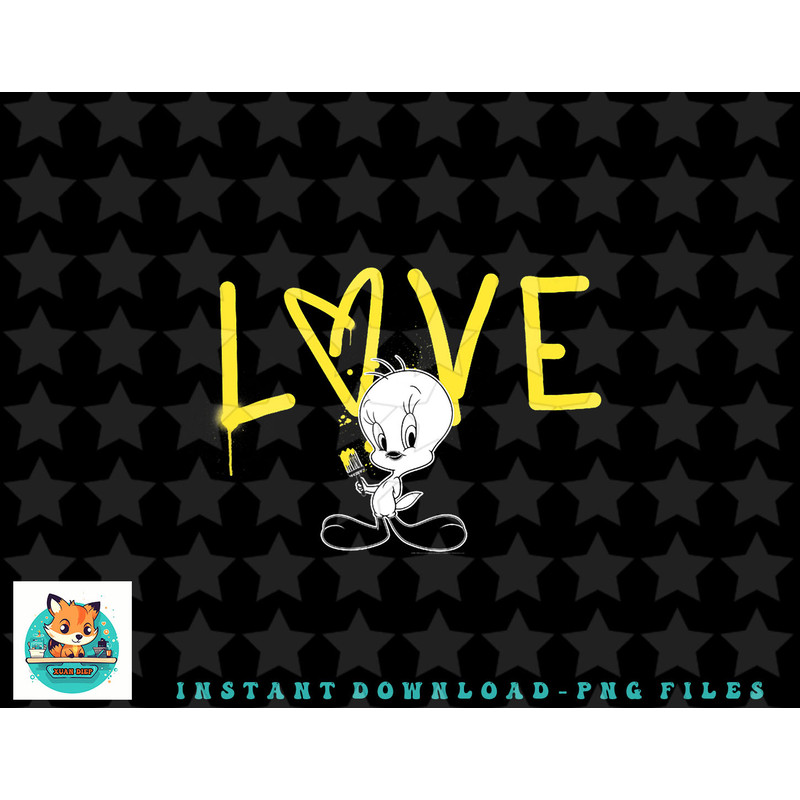 Looney Tunes Tweety Love Paint Brush png, sublimation, digital download.jpg