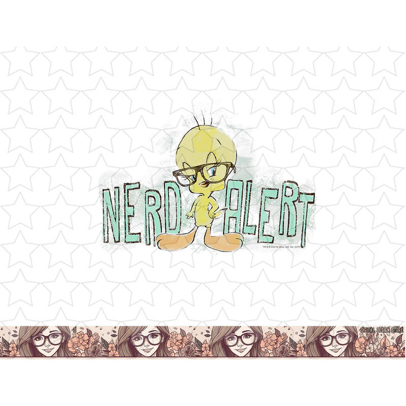 Looney Tunes Tweety Nerd Alert png, sublimation, digital download .jpg