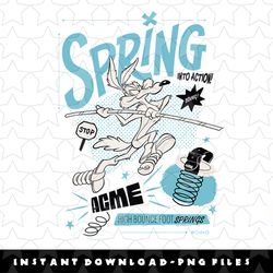 looney tunes wile e. coyote acme high bounce foot springs png, sublimation, digital download
