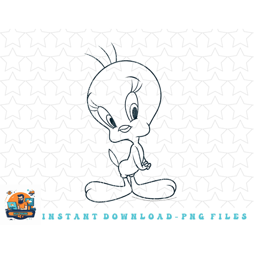 Looney Tunes Tweety Simple Outline png, sublimation, digital download.jpg