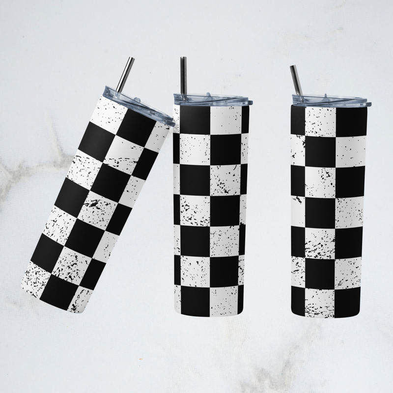 20oz Checkered Flag Tumbler Wrap - Straight Wrap Design - Tumbler PNG Sublimation-1.jpg