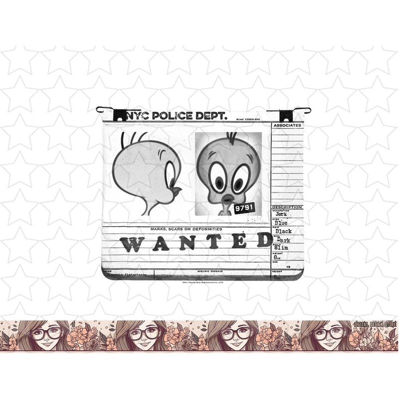 Looney Tunes Tweety Wanted png, sublimation, digital download .jpg