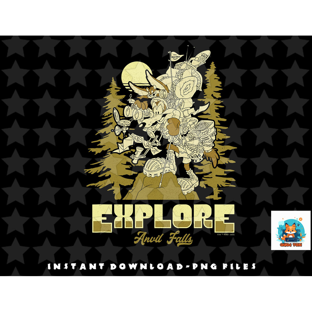Looney Tunes Wile E. Coyote Explore Anvil Falls Logo png, sublimation, digital download.jpg